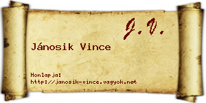 Jánosik Vince névjegykártya
