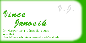 vince janosik business card